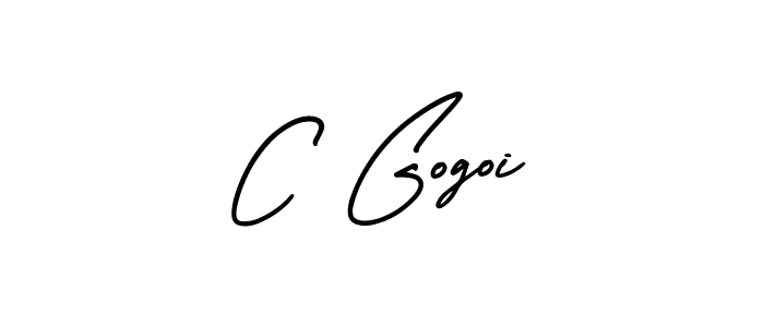 The best way (AmerikaSignatureDemo-Regular) to make a short signature is to pick only two or three words in your name. The name C Gogoi include a total of six letters. For converting this name. C Gogoi signature style 3 images and pictures png