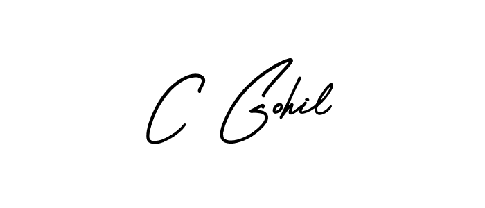 AmerikaSignatureDemo-Regular is a professional signature style that is perfect for those who want to add a touch of class to their signature. It is also a great choice for those who want to make their signature more unique. Get C Gohil name to fancy signature for free. C Gohil signature style 3 images and pictures png