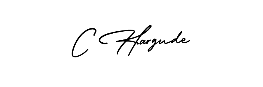 You should practise on your own different ways (AmerikaSignatureDemo-Regular) to write your name (C Hargude) in signature. don't let someone else do it for you. C Hargude signature style 3 images and pictures png