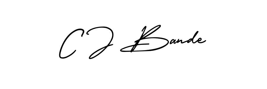 Create a beautiful signature design for name C J Bande. With this signature (AmerikaSignatureDemo-Regular) fonts, you can make a handwritten signature for free. C J Bande signature style 3 images and pictures png