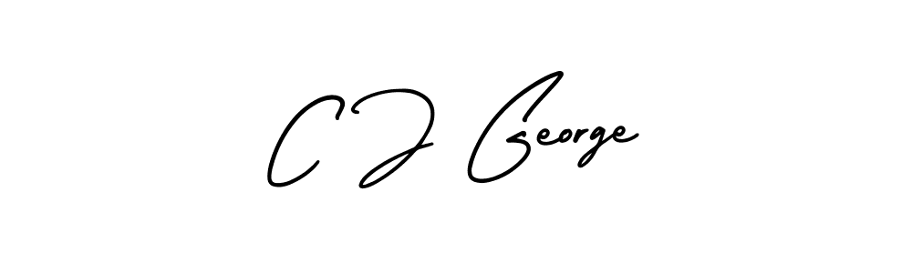 C J George stylish signature style. Best Handwritten Sign (AmerikaSignatureDemo-Regular) for my name. Handwritten Signature Collection Ideas for my name C J George. C J George signature style 3 images and pictures png