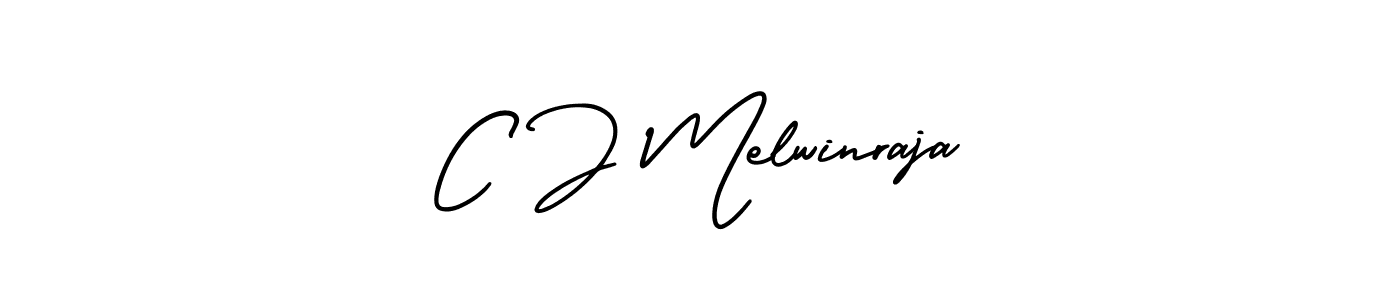 Use a signature maker to create a handwritten signature online. With this signature software, you can design (AmerikaSignatureDemo-Regular) your own signature for name C J Melwinraja. C J Melwinraja signature style 3 images and pictures png