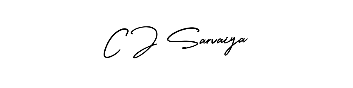Make a beautiful signature design for name C J Sarvaiya. With this signature (AmerikaSignatureDemo-Regular) style, you can create a handwritten signature for free. C J Sarvaiya signature style 3 images and pictures png