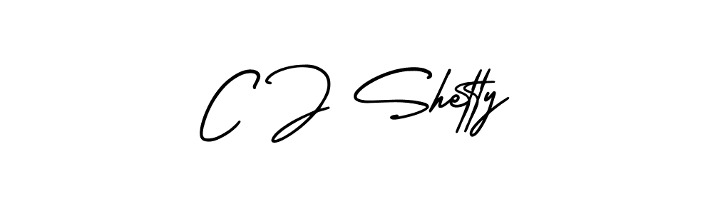 The best way (AmerikaSignatureDemo-Regular) to make a short signature is to pick only two or three words in your name. The name C J Shetty include a total of six letters. For converting this name. C J Shetty signature style 3 images and pictures png