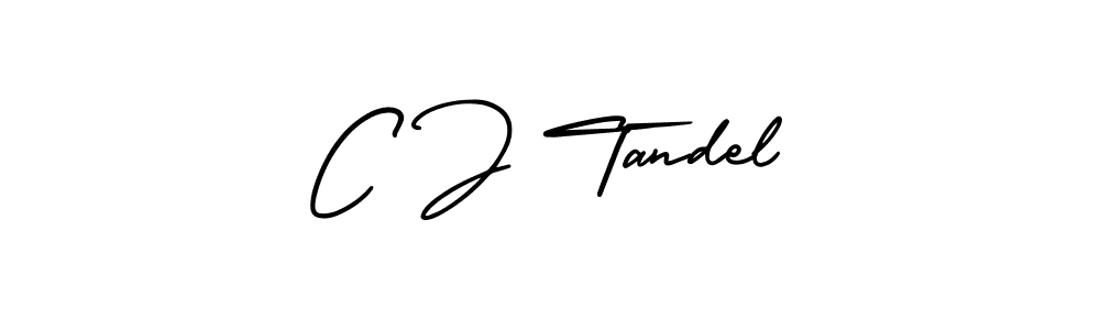 Create a beautiful signature design for name C J Tandel. With this signature (AmerikaSignatureDemo-Regular) fonts, you can make a handwritten signature for free. C J Tandel signature style 3 images and pictures png