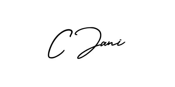 The best way (AmerikaSignatureDemo-Regular) to make a short signature is to pick only two or three words in your name. The name C Jani include a total of six letters. For converting this name. C Jani signature style 3 images and pictures png