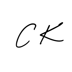 Design your own signature with our free online signature maker. With this signature software, you can create a handwritten (AmerikaSignatureDemo-Regular) signature for name C K. C K signature style 3 images and pictures png