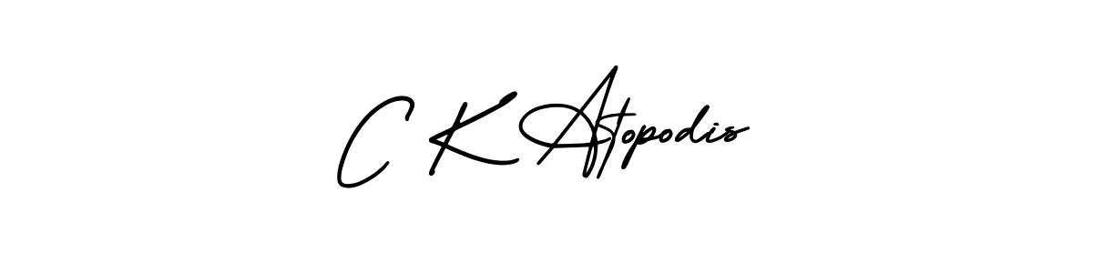 This is the best signature style for the C K Atopodis name. Also you like these signature font (AmerikaSignatureDemo-Regular). Mix name signature. C K Atopodis signature style 3 images and pictures png