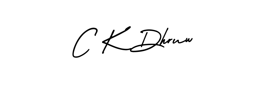 How to make C K Dhruw name signature. Use AmerikaSignatureDemo-Regular style for creating short signs online. This is the latest handwritten sign. C K Dhruw signature style 3 images and pictures png
