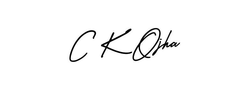 The best way (AmerikaSignatureDemo-Regular) to make a short signature is to pick only two or three words in your name. The name C K Ojha include a total of six letters. For converting this name. C K Ojha signature style 3 images and pictures png