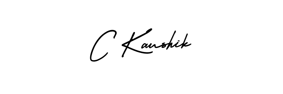 How to make C Kaushik name signature. Use AmerikaSignatureDemo-Regular style for creating short signs online. This is the latest handwritten sign. C Kaushik signature style 3 images and pictures png