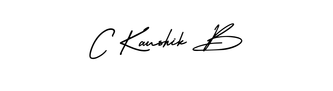 How to make C Kaushik B name signature. Use AmerikaSignatureDemo-Regular style for creating short signs online. This is the latest handwritten sign. C Kaushik B signature style 3 images and pictures png
