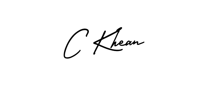 The best way (AmerikaSignatureDemo-Regular) to make a short signature is to pick only two or three words in your name. The name C Khean include a total of six letters. For converting this name. C Khean signature style 3 images and pictures png