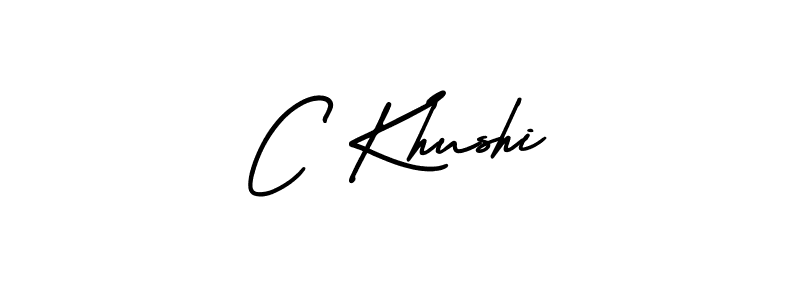 How to make C Khushi name signature. Use AmerikaSignatureDemo-Regular style for creating short signs online. This is the latest handwritten sign. C Khushi signature style 3 images and pictures png