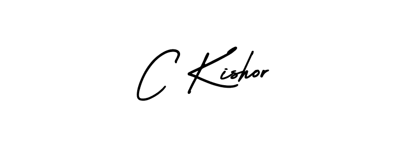 Use a signature maker to create a handwritten signature online. With this signature software, you can design (AmerikaSignatureDemo-Regular) your own signature for name C Kishor. C Kishor signature style 3 images and pictures png