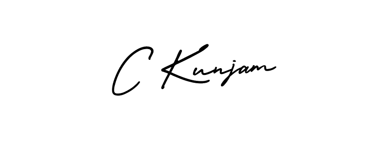 C Kunjam stylish signature style. Best Handwritten Sign (AmerikaSignatureDemo-Regular) for my name. Handwritten Signature Collection Ideas for my name C Kunjam. C Kunjam signature style 3 images and pictures png