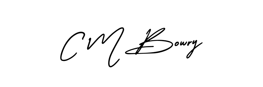The best way (AmerikaSignatureDemo-Regular) to make a short signature is to pick only two or three words in your name. The name C M Bowry include a total of six letters. For converting this name. C M Bowry signature style 3 images and pictures png