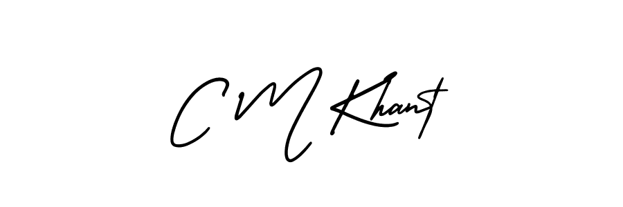 if you are searching for the best signature style for your name C M Khant. so please give up your signature search. here we have designed multiple signature styles  using AmerikaSignatureDemo-Regular. C M Khant signature style 3 images and pictures png