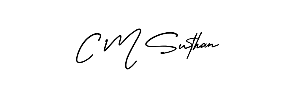This is the best signature style for the C M Suthan name. Also you like these signature font (AmerikaSignatureDemo-Regular). Mix name signature. C M Suthan signature style 3 images and pictures png