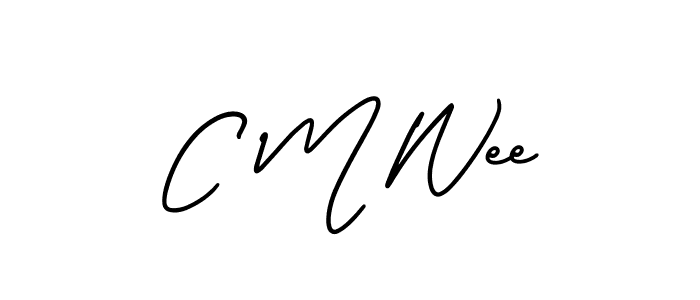 How to make C M Wee name signature. Use AmerikaSignatureDemo-Regular style for creating short signs online. This is the latest handwritten sign. C M Wee signature style 3 images and pictures png