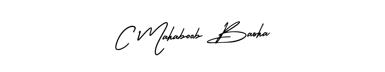 if you are searching for the best signature style for your name C Mahaboob Basha. so please give up your signature search. here we have designed multiple signature styles  using AmerikaSignatureDemo-Regular. C Mahaboob Basha signature style 3 images and pictures png