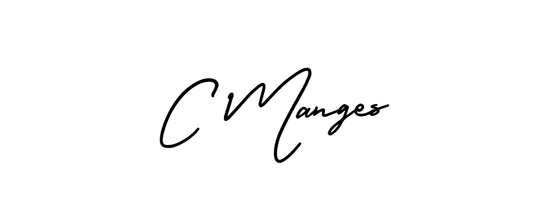 How to make C Manges name signature. Use AmerikaSignatureDemo-Regular style for creating short signs online. This is the latest handwritten sign. C Manges signature style 3 images and pictures png