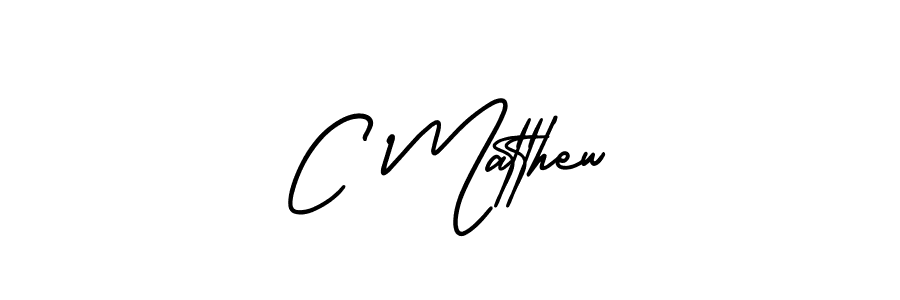 Use a signature maker to create a handwritten signature online. With this signature software, you can design (AmerikaSignatureDemo-Regular) your own signature for name C Matthew. C Matthew signature style 3 images and pictures png