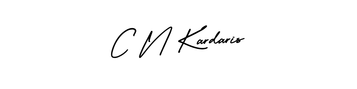 How to make C N Kardaris name signature. Use AmerikaSignatureDemo-Regular style for creating short signs online. This is the latest handwritten sign. C N Kardaris signature style 3 images and pictures png