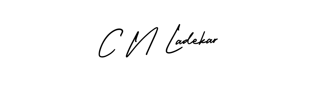 Create a beautiful signature design for name C N Ladekar. With this signature (AmerikaSignatureDemo-Regular) fonts, you can make a handwritten signature for free. C N Ladekar signature style 3 images and pictures png