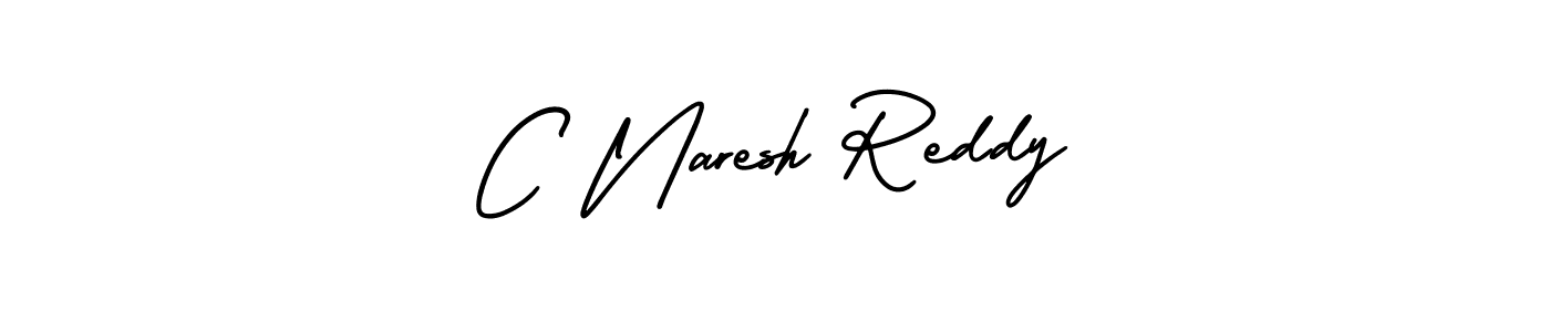 Use a signature maker to create a handwritten signature online. With this signature software, you can design (AmerikaSignatureDemo-Regular) your own signature for name C Naresh Reddy. C Naresh Reddy signature style 3 images and pictures png