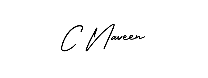 C Naveen stylish signature style. Best Handwritten Sign (AmerikaSignatureDemo-Regular) for my name. Handwritten Signature Collection Ideas for my name C Naveen. C Naveen signature style 3 images and pictures png