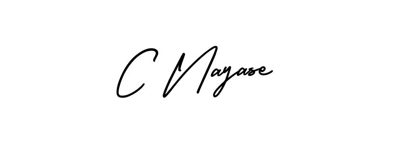 Use a signature maker to create a handwritten signature online. With this signature software, you can design (AmerikaSignatureDemo-Regular) your own signature for name C Nayase. C Nayase signature style 3 images and pictures png