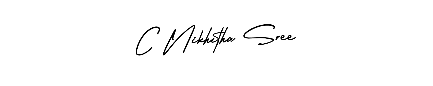 It looks lik you need a new signature style for name C Nikhitha Sree. Design unique handwritten (AmerikaSignatureDemo-Regular) signature with our free signature maker in just a few clicks. C Nikhitha Sree signature style 3 images and pictures png