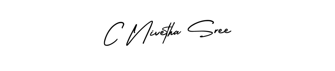 if you are searching for the best signature style for your name C Nivetha Sree. so please give up your signature search. here we have designed multiple signature styles  using AmerikaSignatureDemo-Regular. C Nivetha Sree signature style 3 images and pictures png