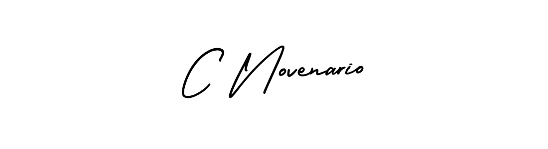 The best way (AmerikaSignatureDemo-Regular) to make a short signature is to pick only two or three words in your name. The name C Novenario include a total of six letters. For converting this name. C Novenario signature style 3 images and pictures png