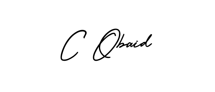 This is the best signature style for the C Obaid name. Also you like these signature font (AmerikaSignatureDemo-Regular). Mix name signature. C Obaid signature style 3 images and pictures png