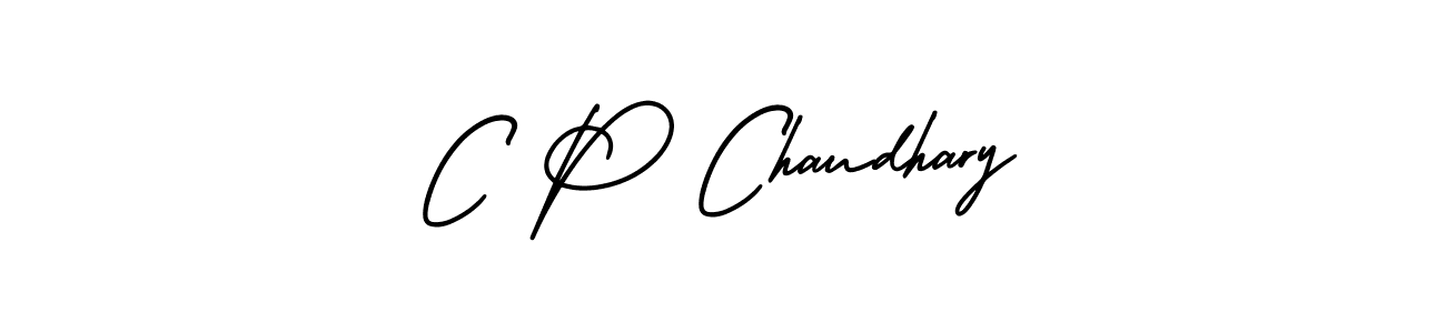 Make a beautiful signature design for name C P Chaudhary. With this signature (AmerikaSignatureDemo-Regular) style, you can create a handwritten signature for free. C P Chaudhary signature style 3 images and pictures png