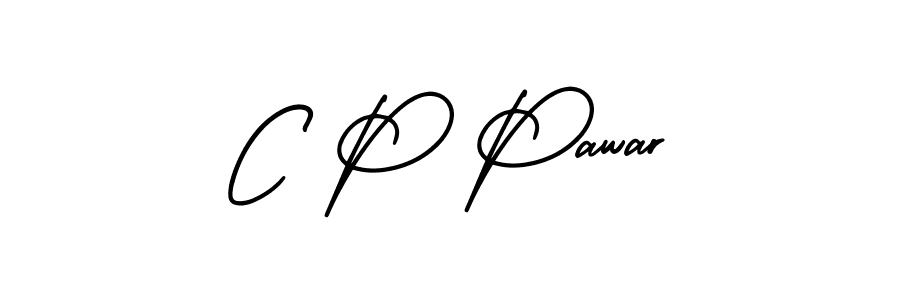 How to make C P Pawar name signature. Use AmerikaSignatureDemo-Regular style for creating short signs online. This is the latest handwritten sign. C P Pawar signature style 3 images and pictures png