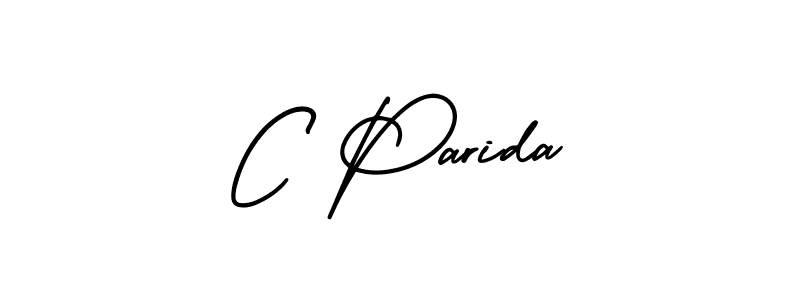 You should practise on your own different ways (AmerikaSignatureDemo-Regular) to write your name (C Parida) in signature. don't let someone else do it for you. C Parida signature style 3 images and pictures png