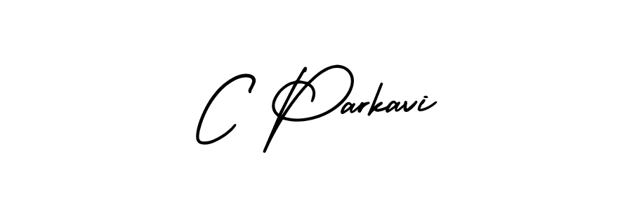 C Parkavi stylish signature style. Best Handwritten Sign (AmerikaSignatureDemo-Regular) for my name. Handwritten Signature Collection Ideas for my name C Parkavi. C Parkavi signature style 3 images and pictures png