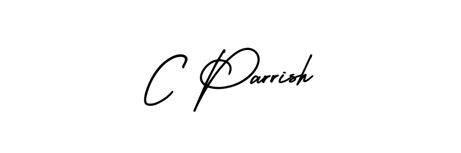 The best way (AmerikaSignatureDemo-Regular) to make a short signature is to pick only two or three words in your name. The name C Parrish include a total of six letters. For converting this name. C Parrish signature style 3 images and pictures png