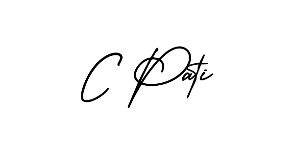 You should practise on your own different ways (AmerikaSignatureDemo-Regular) to write your name (C Pati) in signature. don't let someone else do it for you. C Pati signature style 3 images and pictures png