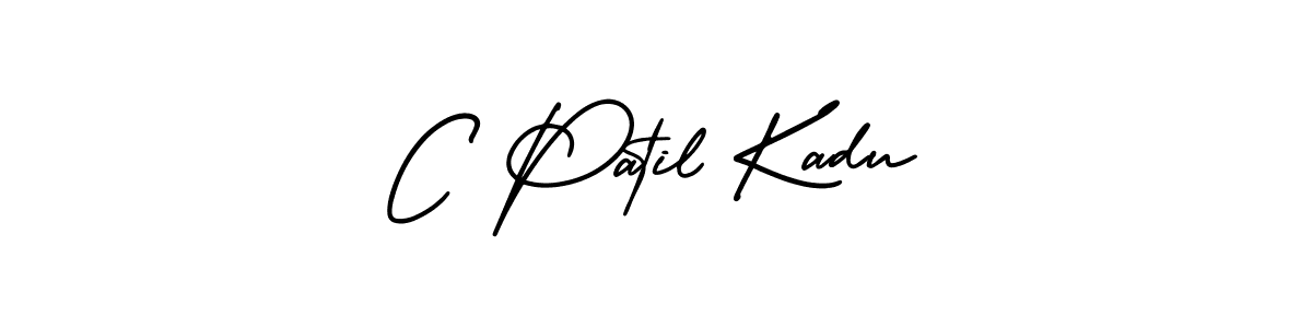 The best way (AmerikaSignatureDemo-Regular) to make a short signature is to pick only two or three words in your name. The name C Patil Kadu include a total of six letters. For converting this name. C Patil Kadu signature style 3 images and pictures png