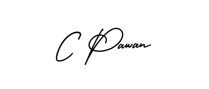 Similarly AmerikaSignatureDemo-Regular is the best handwritten signature design. Signature creator online .You can use it as an online autograph creator for name C Pawan. C Pawan signature style 3 images and pictures png