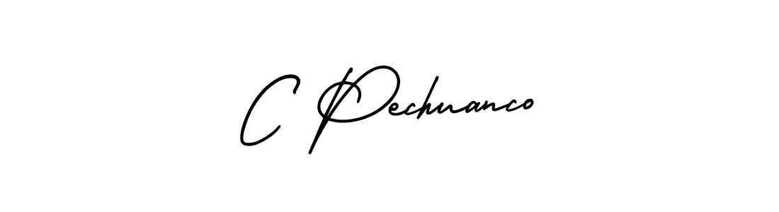 Design your own signature with our free online signature maker. With this signature software, you can create a handwritten (AmerikaSignatureDemo-Regular) signature for name C Pechuanco. C Pechuanco signature style 3 images and pictures png