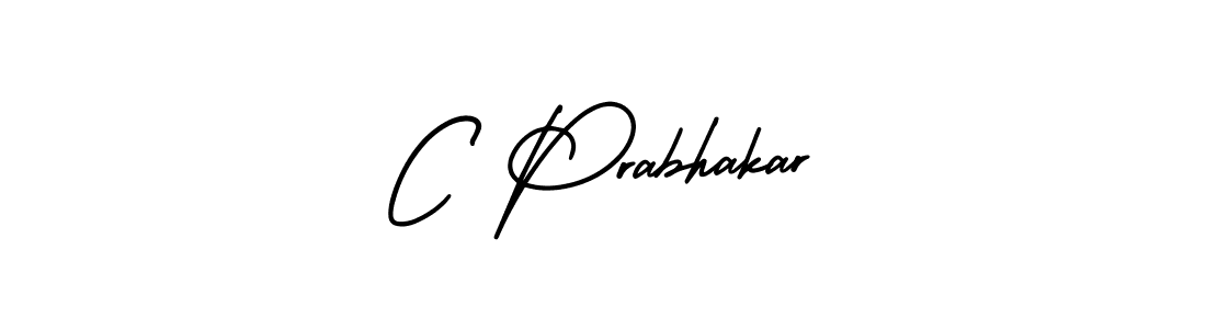 The best way (AmerikaSignatureDemo-Regular) to make a short signature is to pick only two or three words in your name. The name C Prabhakar include a total of six letters. For converting this name. C Prabhakar signature style 3 images and pictures png