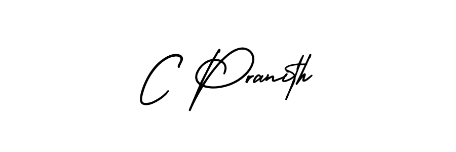 You should practise on your own different ways (AmerikaSignatureDemo-Regular) to write your name (C Pranith) in signature. don't let someone else do it for you. C Pranith signature style 3 images and pictures png