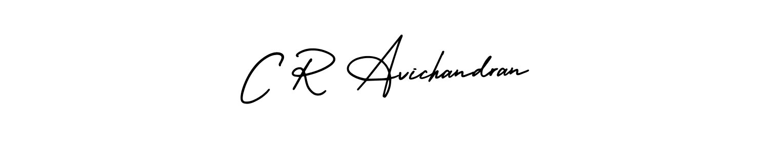 You should practise on your own different ways (AmerikaSignatureDemo-Regular) to write your name (C R Avichandran) in signature. don't let someone else do it for you. C R Avichandran signature style 3 images and pictures png