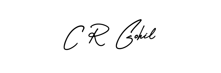 How to make C R Gohil name signature. Use AmerikaSignatureDemo-Regular style for creating short signs online. This is the latest handwritten sign. C R Gohil signature style 3 images and pictures png