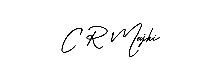 You should practise on your own different ways (AmerikaSignatureDemo-Regular) to write your name (C R Majhi) in signature. don't let someone else do it for you. C R Majhi signature style 3 images and pictures png